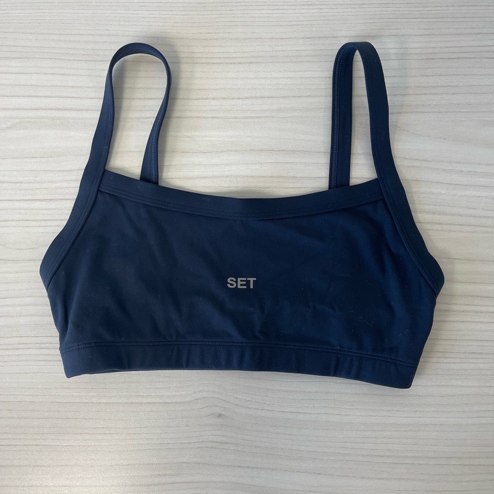SET ACTIVE NAVY SPORTS BRA Sz S